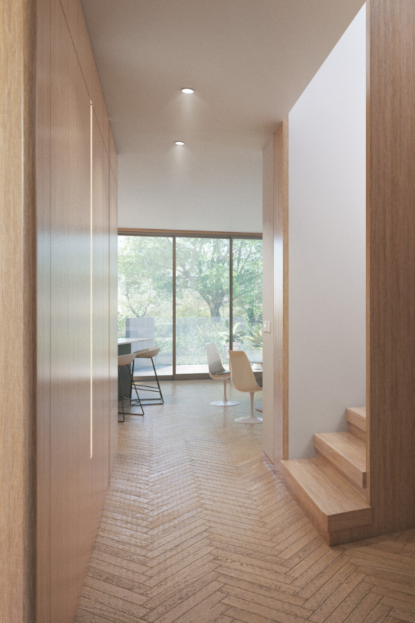 Taper House, interior view through house