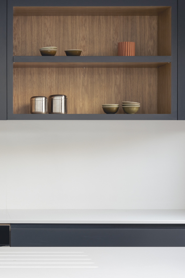 Threshold House, kitchen shelving detail